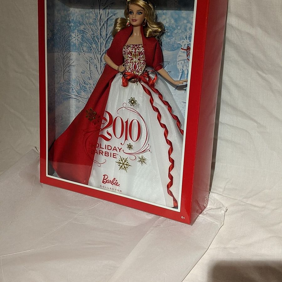 2010s Holiday Barbie doll in festive attire