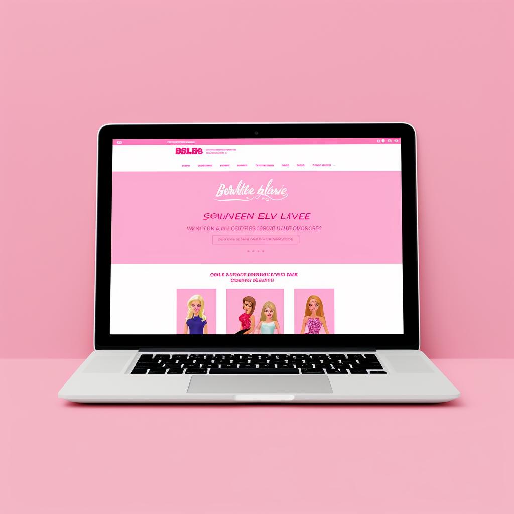 A computer with the official Barbie website displayed on the screen